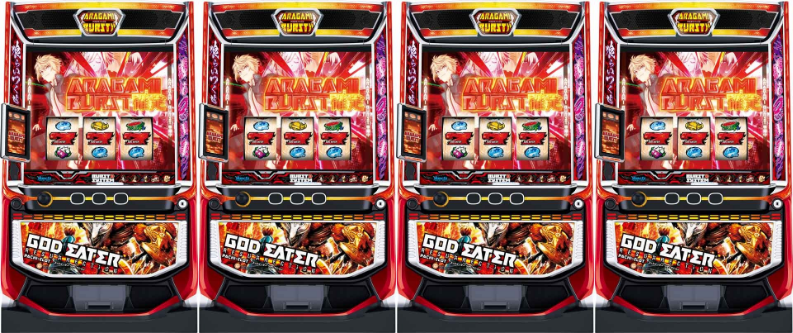 ゴッドイーター リザレクション 4台並び　スマスロゴッドイーター