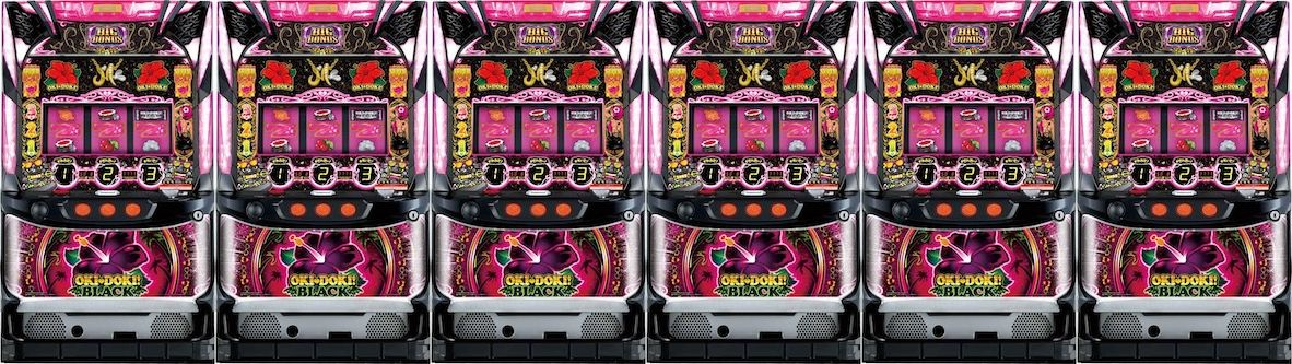 沖ドキBLACK 6台並び