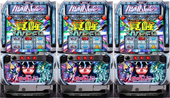 Lパチスロ 機動戦士ガンダムユニコーン 覚醒DRIVE　3台並び
